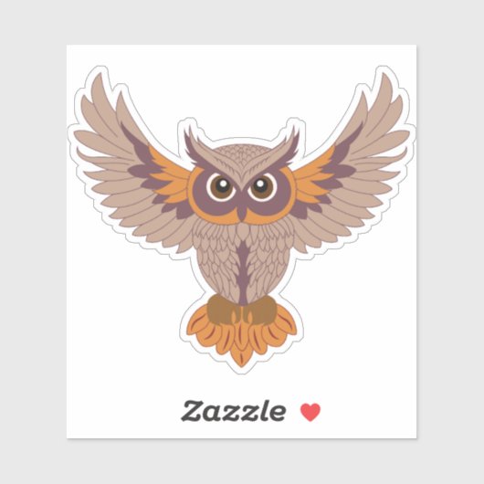 Whimsical Uil  Sticker (Vel)
