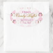 Whimsical Uil Verjaardag Snoep Buffet Sticker (Tas)