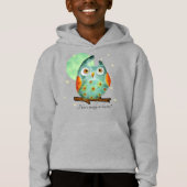 Whimsical Uil Waterverf Stijl Naam School op Terug (Voorkant)