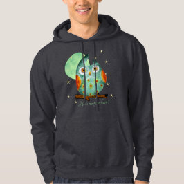 Whimsical Uil Waterverf Stijl Naam School op Terug Hoodie