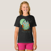Whimsical Uil Waterverf Stijl Naam School op Terug T-shirt (Voorkant volledig)