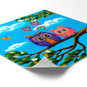 Whimsical Uilen in Love Art Creationarts Poster (Hoek)