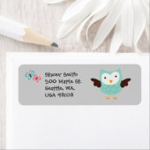 Whimsical Uilen  retour adreslabel Etiket (Insitu)