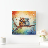 Whimsical Uilen Wandklok (Huis)