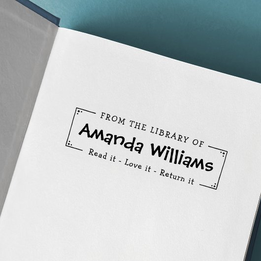Whimsical uit de bibliotheek van de boekplaat rubberstempel