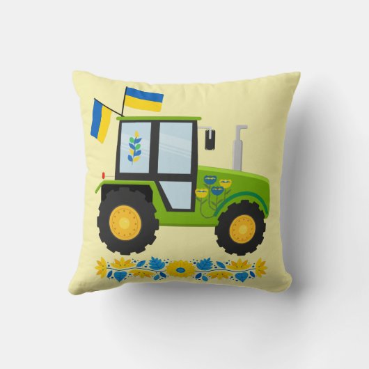 Whimsical Ukraine Tractor Kussen (Achterkant)