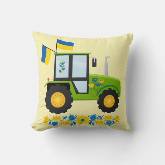 Whimsical Ukraine Tractor Kussen (Voorkant)