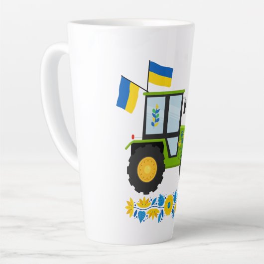 Whimsical Ukraine Tractor Latte Mok (Linkerhoek)