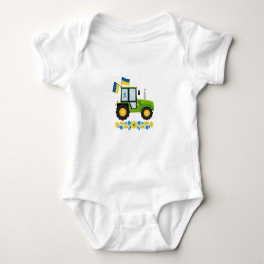 Whimsical Ukraine Tractor Romper (Voorkant)
