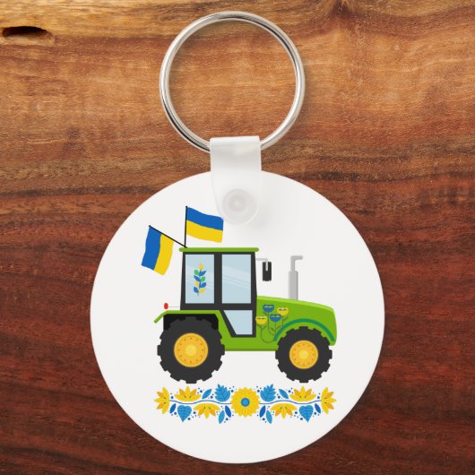 Whimsical Ukraine Tractor Sleutelhanger (Voorkant)