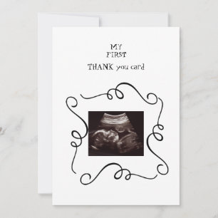 Whimsical Ultrasound Blush White Bedankkaart