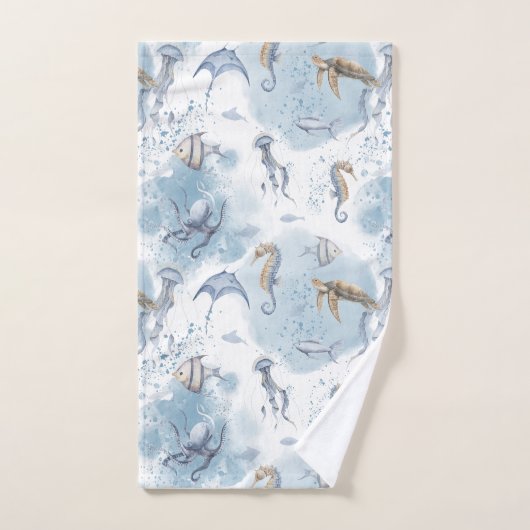 Whimsical Underwater World – Sea Creatures Pattern Bad Handdoek (Handdoek)