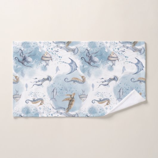 Whimsical Underwater World – Sea Creatures Pattern Bad Handdoek (Handdoek)