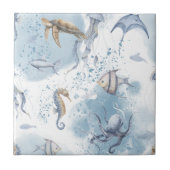 Whimsical Underwater World – Sea Creatures Pattern Tegeltje (Voorkant)