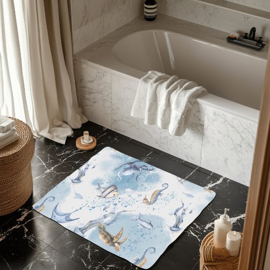 Whimsical Underwater World - Zee Creatures Pattern Badmat