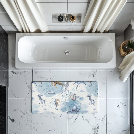 Whimsical Underwater World - Zee Creatures Pattern Badmat