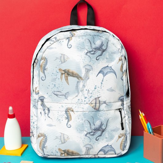 Whimsical Underwater World - Zee Creatures Pattern Bedrukte Rugzak