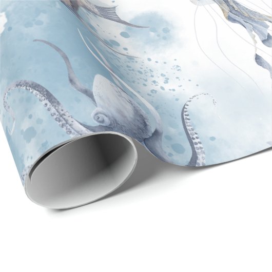 Whimsical Underwater World - Zee Creatures Pattern Cadeaupapier (Rol Hoek)