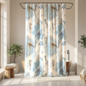 Whimsical Underwater World - Zee Creatures Pattern Douchegordijn