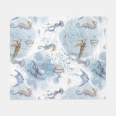 Whimsical Underwater World - Zee Creatures Pattern Fleece Deken (Voorkant (Horizontaal))