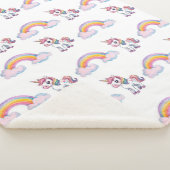 Whimsical unicorn and rainbow Sherpa Blanket Sherpa Deken (3/4)