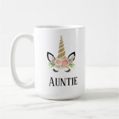 Whimsical unicorn Auntie,zwangerschapsaankondiging Koffiemok (Links)