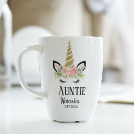 Whimsical unicorn Auntie,zwangerschapsaankondiging Koffiemok