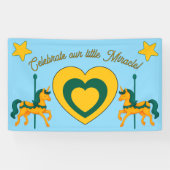 Whimsical Unicorn Baby shower/hart/sterren Spandoek (Horizontaal)