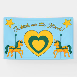 Whimsical Unicorn Baby shower/hart/sterren Spandoek