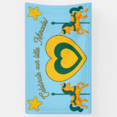 Whimsical Unicorn Baby shower/hart/sterren Spandoek (Verticaal)