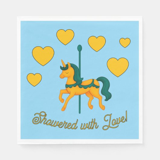Whimsical Unicorn Baby shower/Harten Servet (Voorkant)