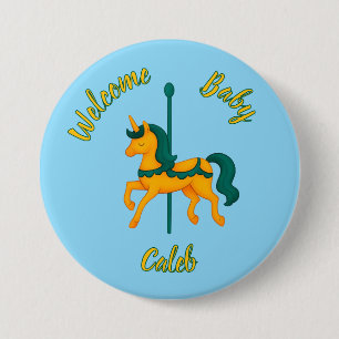 Whimsical Unicorn Baby shower/simpel Ronde Button 7,6 Cm