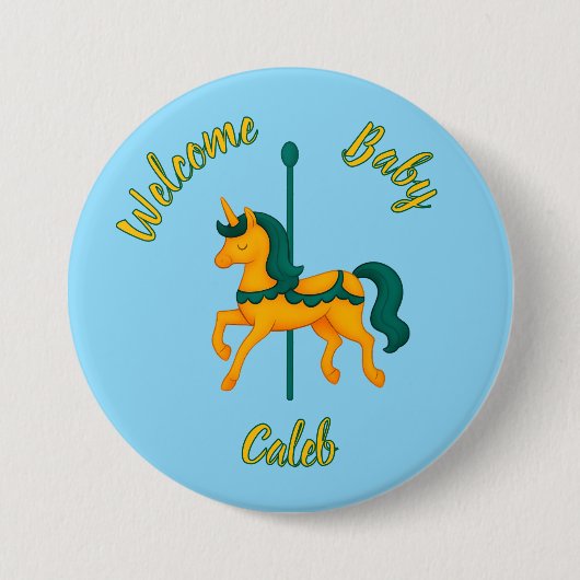 Whimsical Unicorn Baby shower/simpel Ronde Button 7,6 Cm (Voorkant)