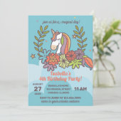 Whimsical Unicorn Birthday Kaart (Staand voorkant)