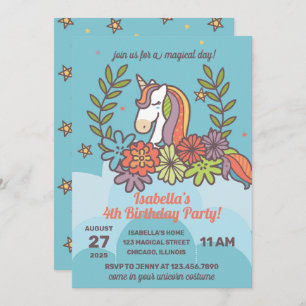 Whimsical Unicorn Birthday Kaart