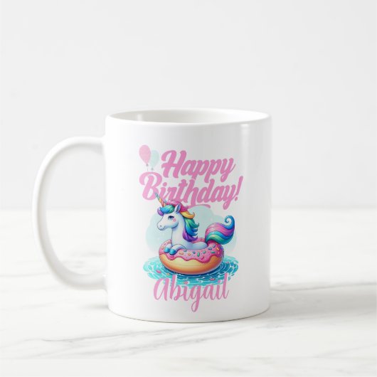 Whimsical Unicorn Donut Schattige Rainbow Pool Par Koffiemok (Links)