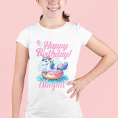 Whimsical Unicorn Donut Schattige Rainbow Pool Par T-shirt