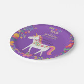 Whimsical Unicorn & Flowers Uitnodiging Papieren Bordje (Gekanteld)