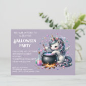 Whimsical Unicorn Halloween Party Uitnodiging (Staand voorkant)
