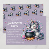 Whimsical Unicorn Halloween Party Uitnodiging (Voorkant / Achterkant)