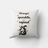 Whimsical Unicorn Line Art - "Creeper, Sparkle, Re Kussen (Achterkant)