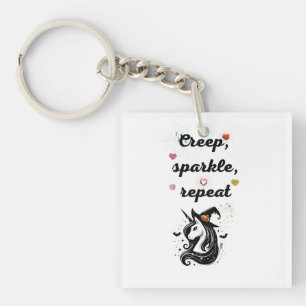 Whimsical Unicorn Line Art - "Creeper, Sparkle, Re Sleutelhanger