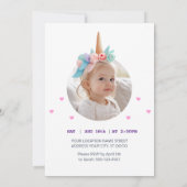 Whimsical Unicorn Party Kaart (Achterkant)