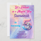 Whimsical Unicorn Pastel Rainbow 5e verjaardag Kaart (Voorkant)