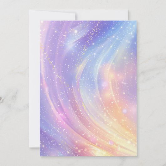 Whimsical Unicorn Pastel Rainbow 5e verjaardag Kaart (Achterkant)