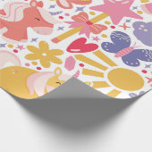 Whimsical Unicorn Wonderland Cadeaupapier (Hoek)