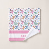 Whimsical Unicorns en Bright Flowers Bad Handdoek (Wasdoekje)