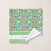 Whimsical Unicorns en Bright Flowers Bad Handdoek (Wasdoekje)