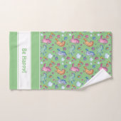 Whimsical Unicorns en Bright Flowers Bad Handdoek (Handdoek)