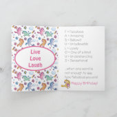 Whimsical Unicorns en Bright  Flowers Kaart (Binnen)